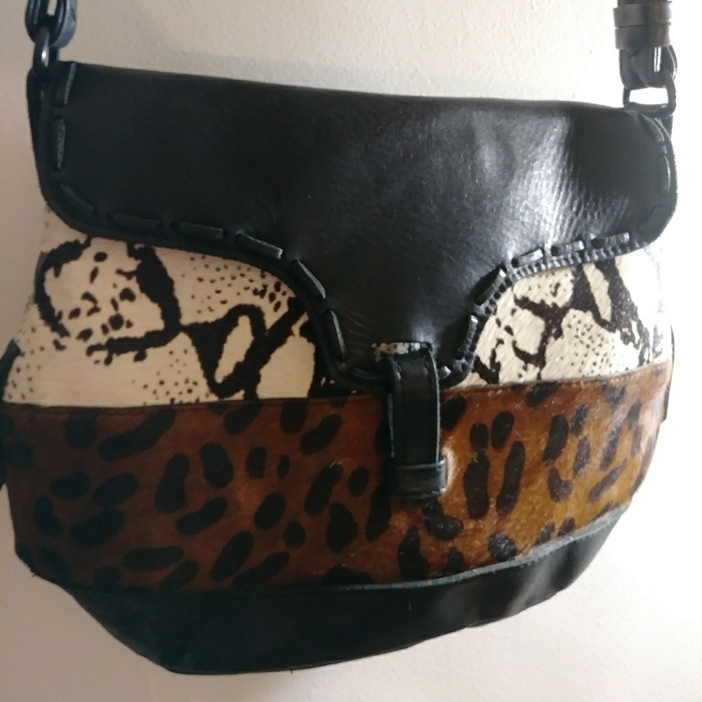 Newbark "Lauren" Leather and Calf hair bag